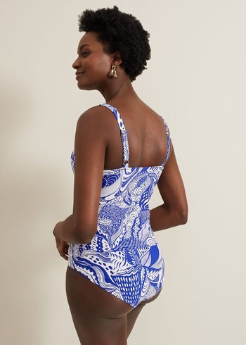 Phase Eight Shell Swirlini Swimwear Blue Canada | GAMPUV-298